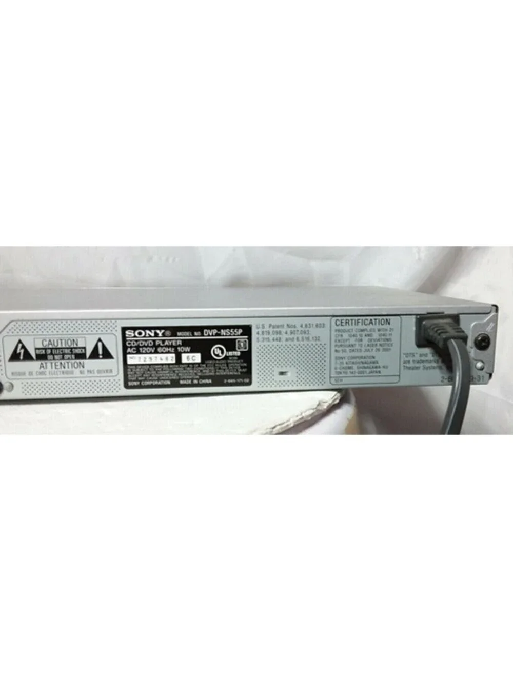 Sony DVP-NS55P DVD CD Player Progressive Scan Multi-Format Silver